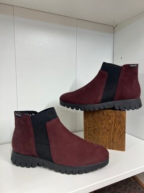 🔥🔥 Mephisto Lyana Wine Suede Ankle Boots with Black Elastic size 6.5 women NEW